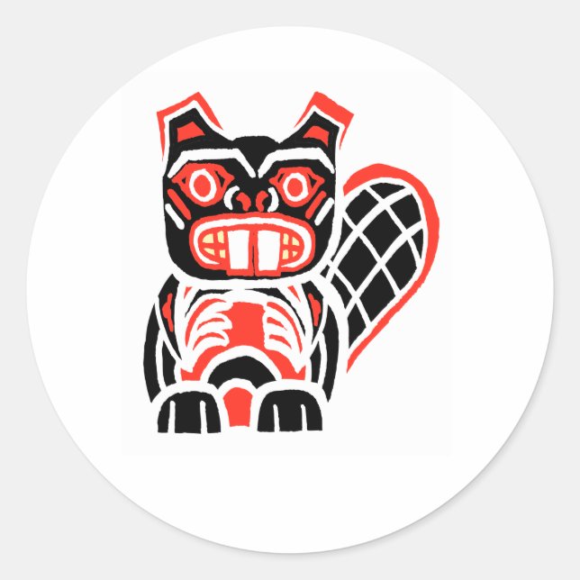 HAIDA BEAVER CLASSIC ROUND STICKER (Front)