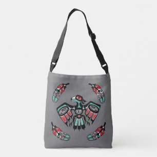 Haida Eagle and Orca Custom Text Reversible Crossbody Bag