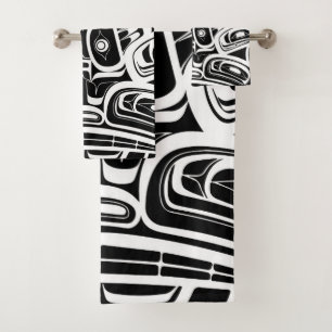 Haida Eagle Thunderbird Northwest Columbia Bath Towel Set