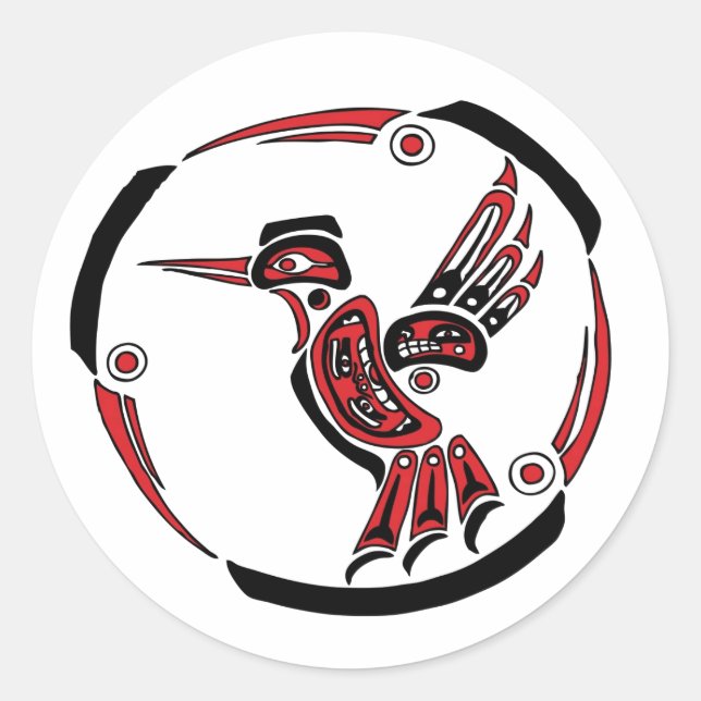Haida Hummingbird Classic Round Sticker (Front)