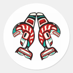 Haida Indian Killer Whale Classic Round Sticker