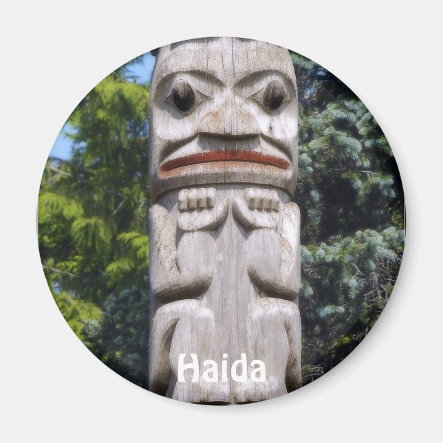 Haida Native American Totem Pole Art Magnet (Front)