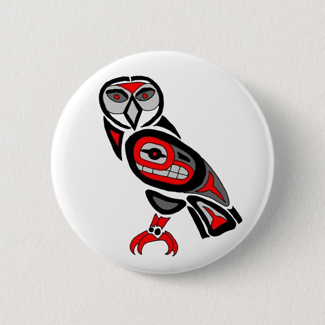 Haida Owl 2014 6 Cm Round Badge (Front)