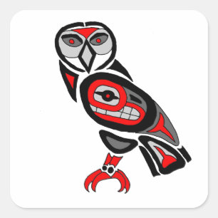 Haida Owl 2014 Square Sticker
