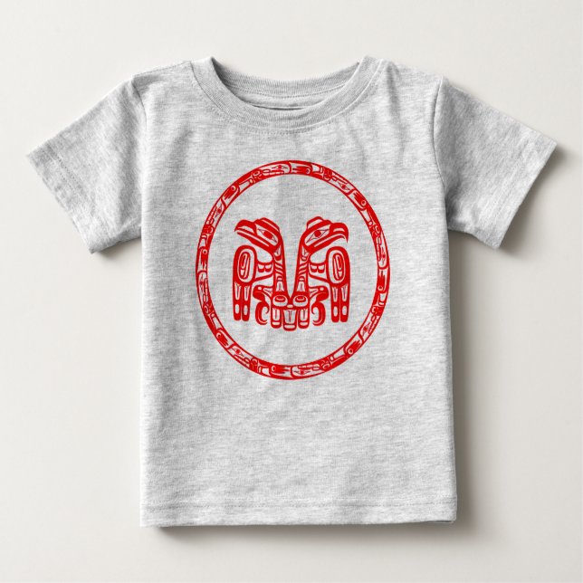 Haida Ritual Native Canada Indigenous Double Eagle Baby T-Shirt (Front)