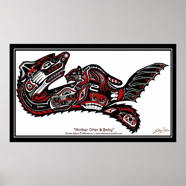 "HAIDA SPIRIT" First Nations-style Otter Art Print (Front)