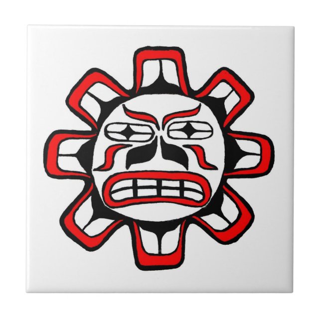Haida sun ceramic tile (Front)