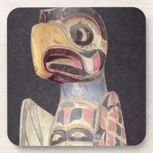 Haida 'Thunderbird' statue (painted wood) Coaster