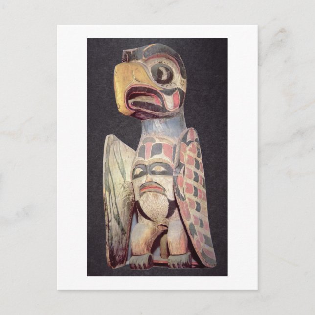 Haida 'Thunderbird' statue (painted wood) Postcard (Front)