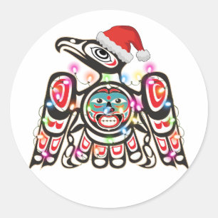 Haida Thunderbird Symbolism Ornament Target Christ Classic Round Sticker