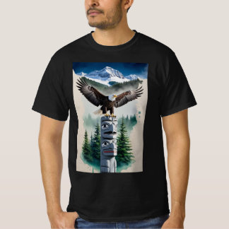 Haida Totem and Bald Eagle T-Shirt