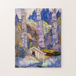 Haida Totems, Cha-atl, Queen Charlotte Island Jigsaw Puzzle