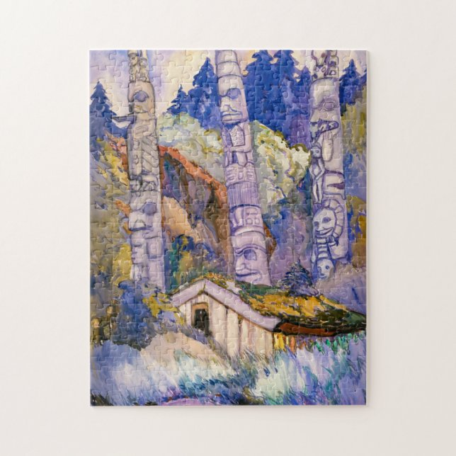 Haida Totems, Cha-atl, Queen Charlotte Island Jigsaw Puzzle (Vertical)