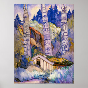 Haida Totems, Cha-atl, Queen Charlotte Island Poster