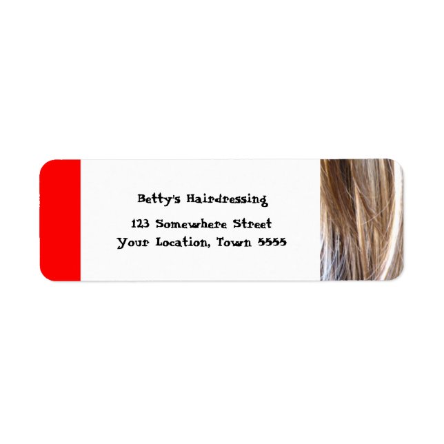 Haidressing Address label Return Address Label (Front)