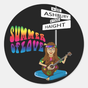 Haight Ashbury Summer of Love Classic Round Sticker
