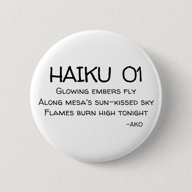HAIKU 01 6 CM ROUND BADGE (Front)