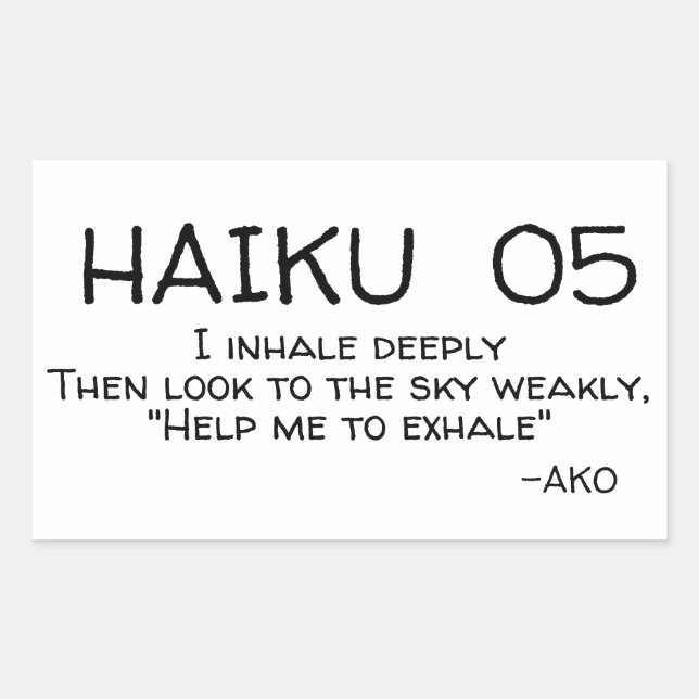 HAIKU 05 RECTANGULAR STICKER (Front)