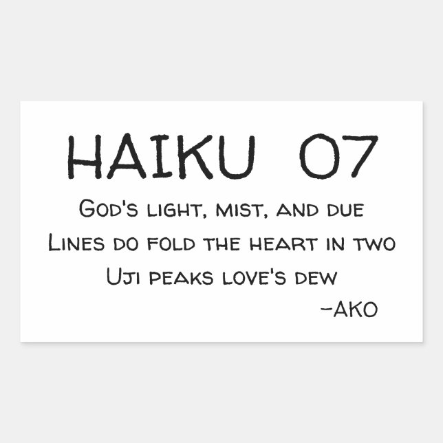 HAIKU 07 RECTANGULAR STICKER (Front)