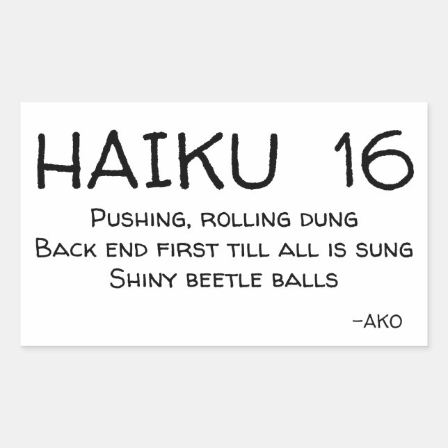 HAIKU 16 RECTANGULAR STICKER (Front)
