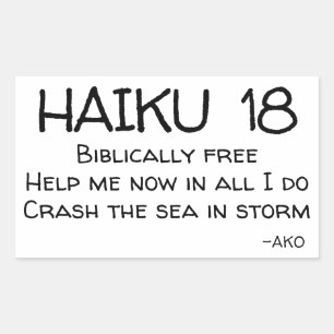 HAIKU 18 RECTANGULAR STICKER
