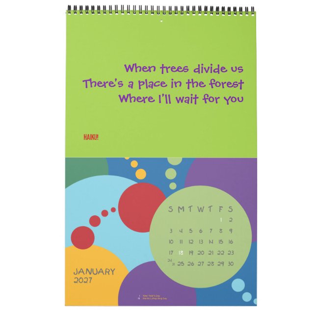 HAIKU! 2011 WALL CALENDAR (Jan 2027)
