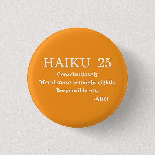 HAIKU 25 3 CM ROUND BADGE (Front)