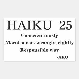 HAIKU 25 RECTANGULAR STICKER