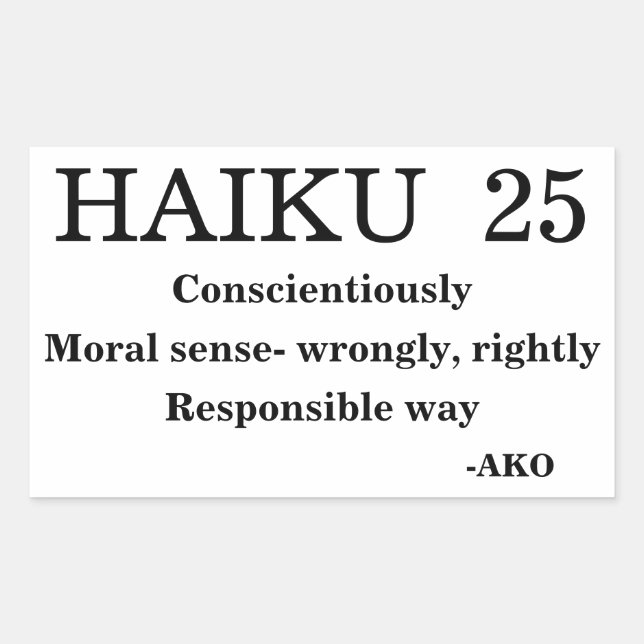 HAIKU 25 RECTANGULAR STICKER (Front)