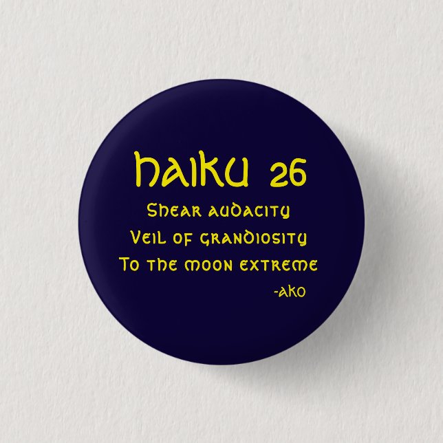 HAIKU 26 3 CM ROUND BADGE (Front)