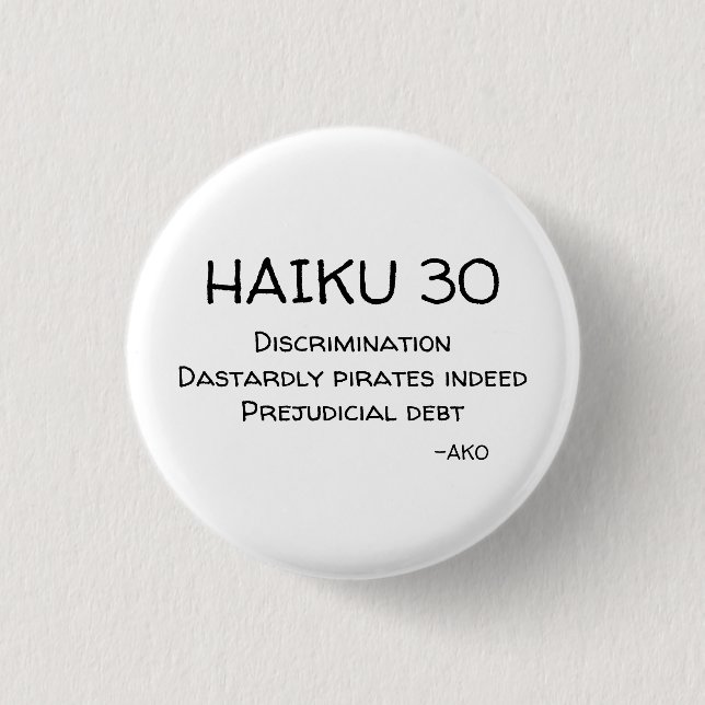 HAIKU 30 3 CM ROUND BADGE (Front)
