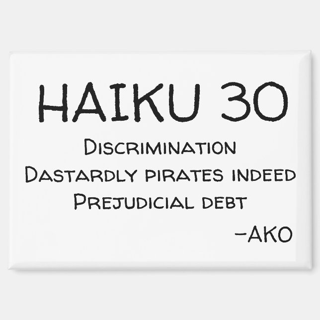 HAIKU 30 MAGNET (Front)