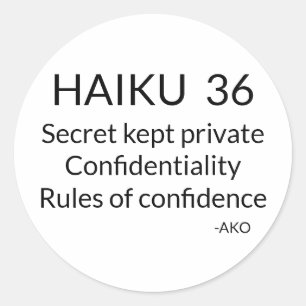 HAIKU 36 CLASSIC ROUND STICKER