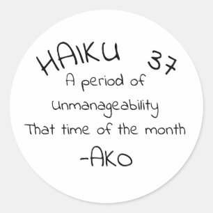 HAIKU 37 CLASSIC ROUND STICKER