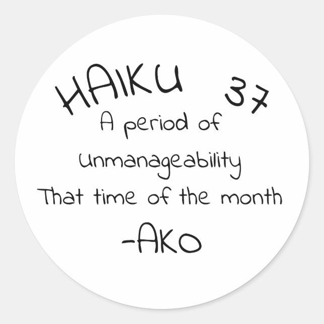 HAIKU 37 CLASSIC ROUND STICKER (Front)