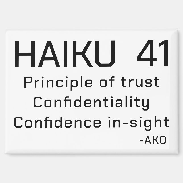 HAIKU 41 MAGNET (Front)