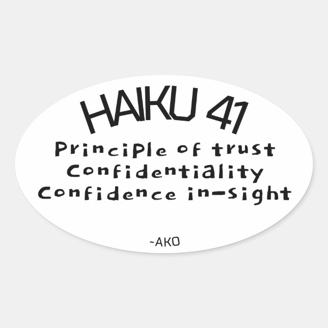HAIKU 41 OVAL STICKER (Front)