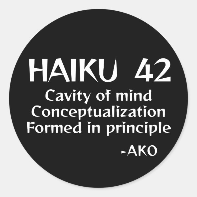 HAIKU 42 CLASSIC ROUND STICKER (Front)