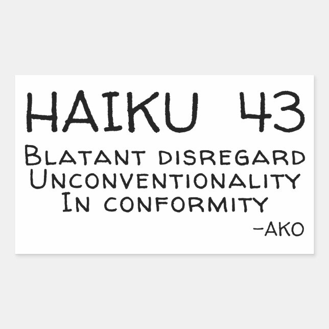 HAIKU 43 RECTANGULAR STICKER (Front)