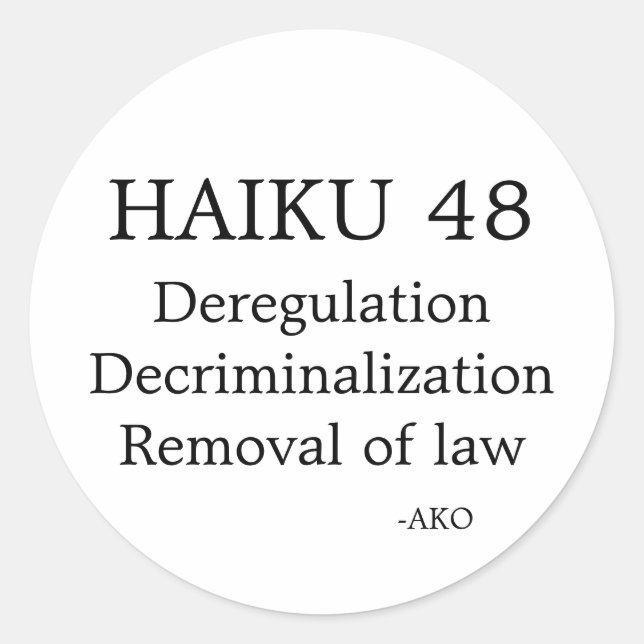 HAIKU 48 CLASSIC ROUND STICKER (Front)
