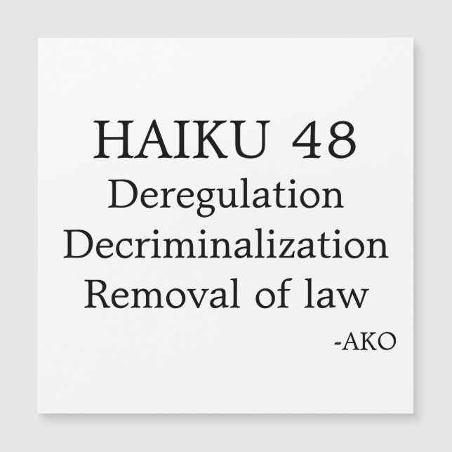 HAIKU 48 MAGNETIC CARD (Front)