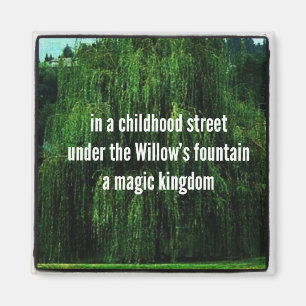 Haiku Fridge Magnet - Under Willow's Fountain