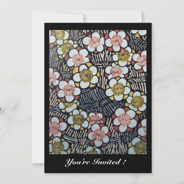 HAIKU pink white brown black Invitation (Front)