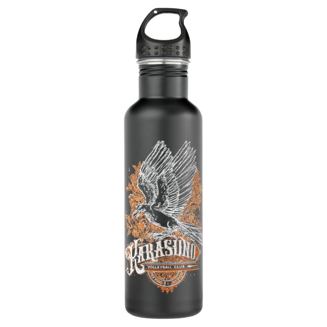 Haikyuu  eam  ypes Karasuno Black Classic      710 Ml Water Bottle (Front)