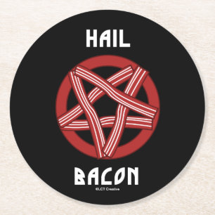 Hail Bacon Round Paper Coaster