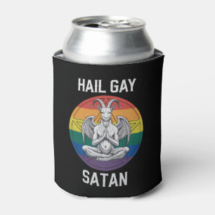 Hail Gay Satan Funny Goth Gothic Goat LGBTQ Can Cooler