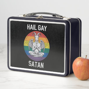 Hail Gay Satan Funny Goth Gothic Goat LGBTQ Metal Lunch Box