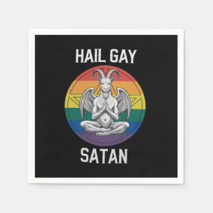 Hail Gay Satan Funny Goth Gothic Goat LGBTQ Napkin