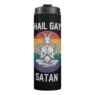 Hail Gay Satan Funny Goth Gothic Goat LGBTQ Thermal Tumbler