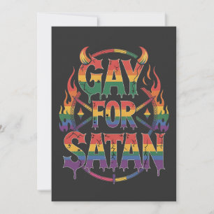 Hail Gay Satan Rainbow Baphomet Devil Goat LGBTQ Holiday Card